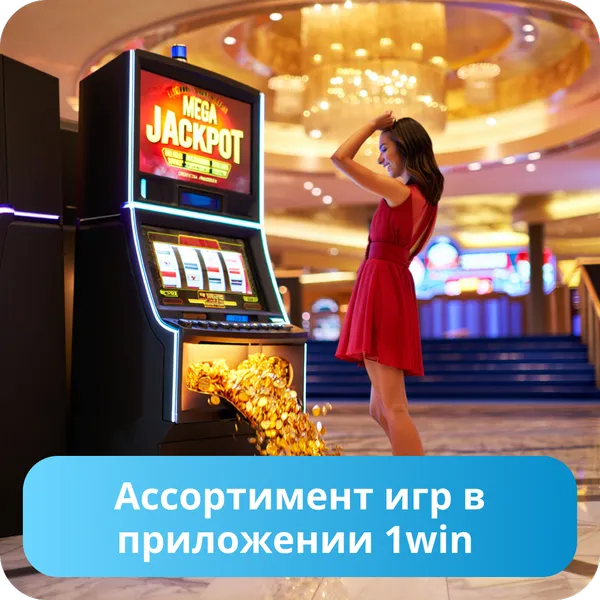 Ассортимент игр в приложении 1win